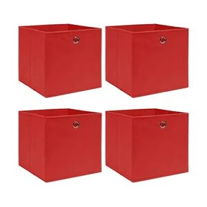 vidaXL Aufbewahrungsboxen 4 Stk. Rot 32x32x32 cm Stoff