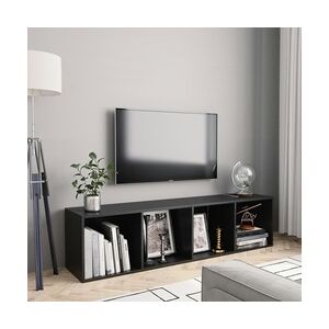 vidaXL Bücherregal/TV-Schrank Schwarz 143×30×36 cm