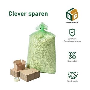 200 x Faltkarton (200 x 150 x 90 mm) + 1 x Klebeband PP28 (transparent, leise) + 1 x Verpackungschips (300 Liter, groß) Verpackung Transport Päckchen