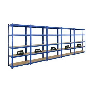 PROREGAL Mega Deal   5x Schwerlastregal Ragnar   HxBxT 180x90x40cm   Fachlast 175kg   Blau   Garagenregal, Lagerregal, Steckregal