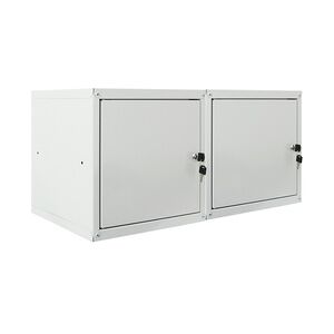 PROREGAL Mega Deal 2x Schließfachwürfel Cubic, HxBxT 35x35x35cm, Grau, Spind Spindschrank Schließfachschrank Schließfachgarderobe Metall