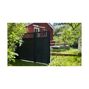 meingartenversand.de Sichtschutzzaun Tür Nostalgi aus Holz in der Größe 100 x 95 cm in Schwarz