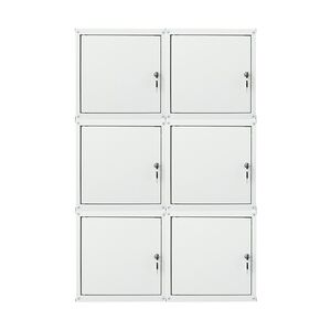 PROREGAL Mega Deal 6x Schließfachwürfel Cubic, HxBxT 35x35x35cm, Grau, Spind Spindschrank Schließfachschrank Schließfachgarderobe Metall