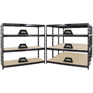 PROREGAL - REGALE GÜNSTIG KAUFEN Proregal Mega Deal 4x Profi Schwerlastregal Rhino HxBxT 180x200x60cm 8mm Boden Fachlast 500kg Schwarz