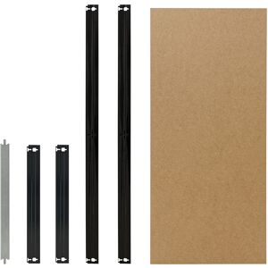 Black 100x40cm Komplettes Fachboden-Set für Steckregale in schwarz / HDF-Fachboden / zusätzliche Fachböden für Schwerlastregale - schwarz - Shelfplaza
