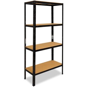 SHELFPLAZA Black 200x30x50cm Schwerlastregal schwarz / Metallregal schwarz 4 Böden mit je 175kg Tragkraft / Steckregal als Lagerregal, Büroregal & Lastenregal /