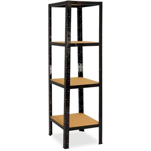 shelfplaza® BLACK 200x45x45cm Schwerlastregal schwarz / Metallregal schwarz 4 Böden mit je 175kg Tragkraft / Steckregal als Lagerregal, Büroregal &