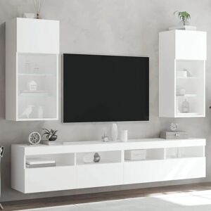 Bonnevie - TV-Schränke mit LED-Leuchten 2 Stk. Weiß 40,5x30x90 cm vidaXL73809