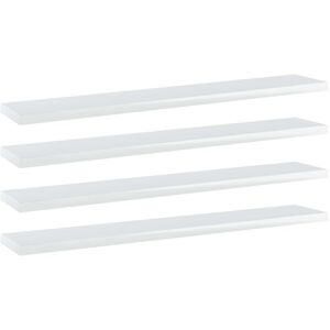 Bücherregal-Bretter 4 Stk. Hochglanz-Weiß 60x10x1,5 cm Vidaxl Weiß