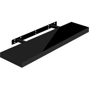 Wandregal Wandboard freischwebend Schweberegal Holz Board schwarz 70x22.9x3.8cm - schwarz - Woltu