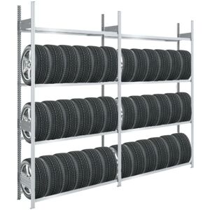 PROREGAL - QUALITÄTSREGALE MADE IN GERMANY Reifenregal tire pro Made in Germany HxBxT 250x260x43cm 4 Ebenen 150kg Fachlast Bis zu 12 Reifen pro Ebene Verzinkt - Verzinkt