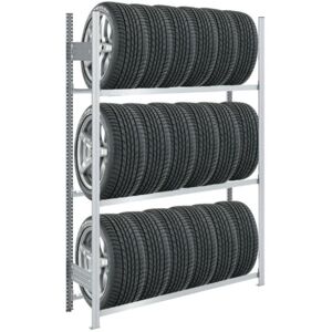 PROREGAL - QUALITÄTSREGALE MADE IN GERMANY Reifenregal tire pro Made in Germany HxBxT 200x130x43cm 3 Ebenen 150kg Fachlast Bis zu 6 Reifen pro Ebene Verzinkt - Verzinkt