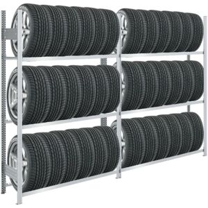 PROREGAL - QUALITÄTSREGALE MADE IN GERMANY Reifenregal tire pro Made in Germany HxBxT 200x260x43cm 3 Ebenen 150kg Fachlast Bis zu 12 Reifen pro Ebene Verzinkt - Verzinkt