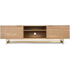 NV GALLERY TV Schrank STARK - TV-Lowboard, naturbelassenes Holz & Messing, B180 - Naturel / Doré