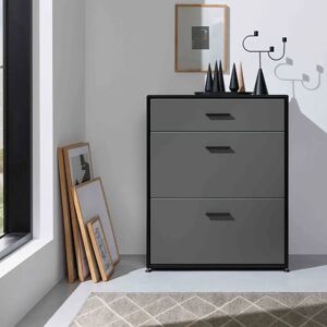 BOSSE SOLUTIONS Highboard   Basaltgrau   3 Schubladen   Black Edition   Jetzt auf Rechnung kaufen