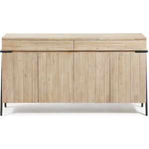 Kave Home Thinh Sideboard - natur-schwarz - Breite: 184 cm - Tiefe: 45 cm - Höhe: 98 cm