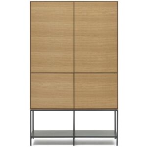 Kave Home Vedrana Highboard - eiche-schwarz - Breite: 97,5 cm - Tiefe: 40 cm - Höhe: 160 cm