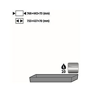 Bodenauffangwanne Stawa-R für asecos Sicherheitsschränke der UB90 Serie, Edelstahl 1.4301, B 768 x T 442 x H 90 mm, 22 l