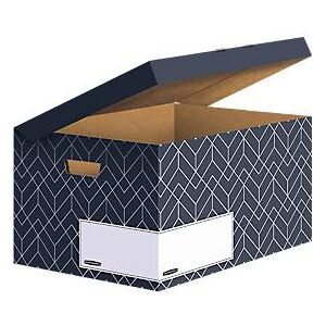 Klappdeckelbox Maxi BANKERS BOX® Décor, FSC®-zertifizierter Karton, L 570 x B 367 x H 291 mm, für DIN A4 Formate, mitternachtsblau, 5 Stück