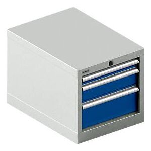 Schäfer Shop Select  Schubladenschrank 18-27, 3 Schübe (H 50/100/150mm), bis 200 kg, B 411 x T 572 x H 400 mm, enzianblau/lichtgrau