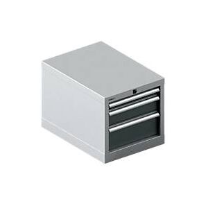 Schäfer Shop Select  Schubladenschrank 18-27, 3 Schübe (H 50/100/150mm), bis 75 kg, B 411 x T 572 x H 400 mm, anthrazitgrau/weißaluminium