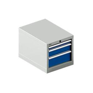 Schäfer Shop Select  Schubladenschrank 18-27, 3 Schübe (H 50/100/150mm), bis 75 kg, B 411 x T 572 x H 400 mm, enzianblau/lichtgrau