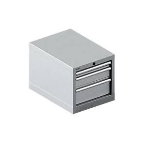 Schäfer Shop Select  Schubladenschrank 18-27, 3 Schübe (H 50/100/150mm), bis 75 kg, B 411 x T 572 x H 400 mm, weißaluminium/weißaluminium