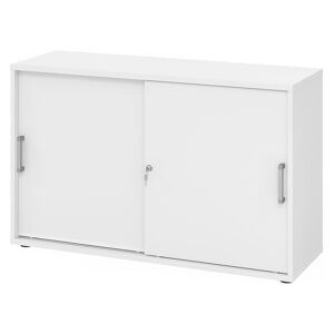 hjh OFFICE PRO BETA 1752S - Weiß 2 OH Schiebetürenschrank Chromgriff Metall