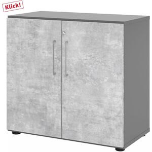 hjh OFFICE PRO BETA 9   Schrank mit Türen   2 OH - Graphit/Beton