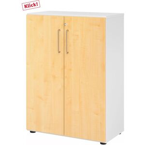 hjh OFFICE PRO BETA 9   Schrank mit Türen   3 OH - Weiß/Ahorn