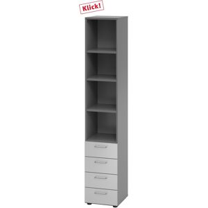 hjh OFFICE PRO BETA 9   Schrank mit 4 Schüben   6 OH - Graphit/Silber