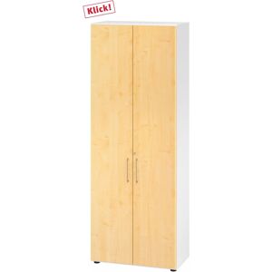 hjh OFFICE PRO BETA 9   Schrank mit Türen   6 OH - Weiß/Ahorn