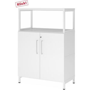 hjh OFFICE PRO FlexWall   3 OH   Türen + Rahmen   mit Sockelgestell - Weiß/Weiß