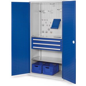 Kappes Systeme Kappes ®RasterPlan Schubladenschränke 1950x1000x600mm Lochplattentüren Modell 12 enzianblau