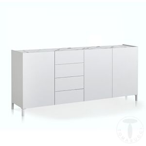 Tomasucci eddy großes sideboard mit platte in calacatta-marmor-finish