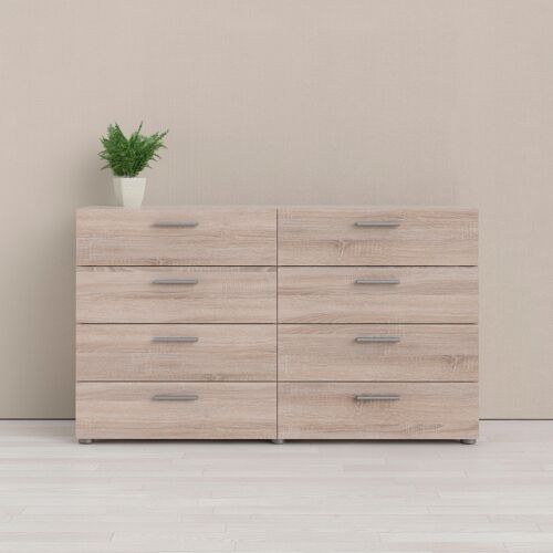 Home Affaire Kommode HOME AFFAIRE Sideboards Gr. B/H/T: 140 cm x 81,7 cm x 40,3 cm, 8, braun (trüffel) Schubladenkommode Schubladenkommoden mit acht Schubkästen und Kunststoff Griffleisten, Breite 140 cm