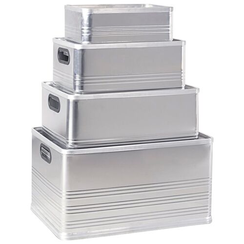 Aufbewahrungsbox "D" Aufbewahrungsboxen 14 l, 29 l, 50 l und 79 l Gr. B/H/T: 26 cm x 19 cm x 38 cm, silberfarben Ordnungsboxen
