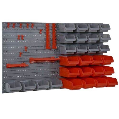 HOMCOM Werkzeugwand-Set 44-teilig 63,5 x 22,5Tx 95,5 cm (BxTxH)   Wandregal Werkzeughalter Werkzeugwand Verstauregal