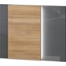 Nachtkonsole PLACES OF STYLE "Onyx" Sideboards Gr. B/H/T: 65 cm x 49 cm x 5 cm, Mit LED-Beleuchtung, grau (anthrazit, walnussfarben) Nachtkonsolen und Nachtkommoden Nachtkonsole Zubehör, das am Kopfteil eines Onyx-Bettes montiert ist