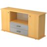 hjh OFFICE PRO KAPA SB   Sideboard   mit Türen + Schüben - Buche Sideboard Streifengriff Kunststoff