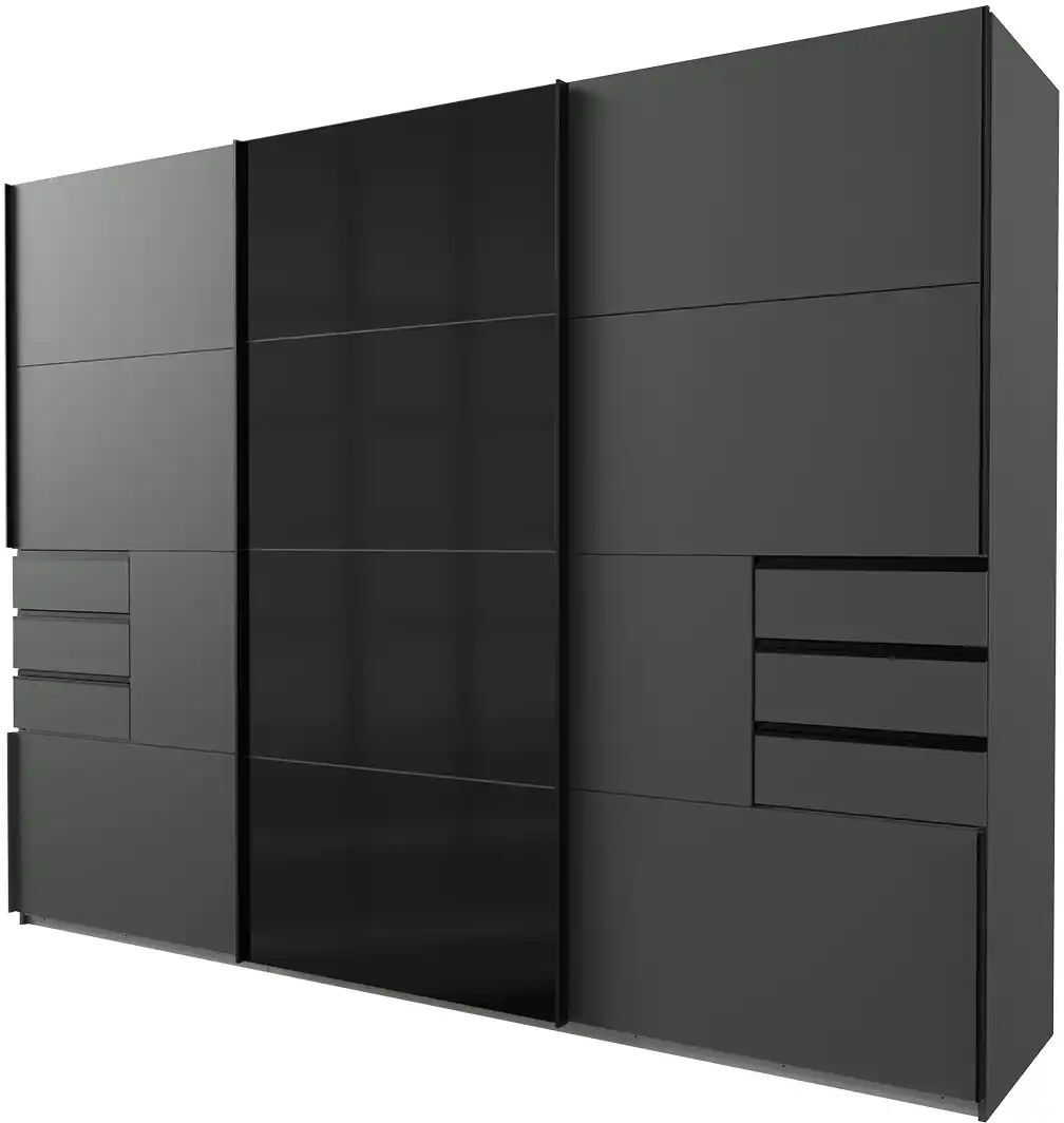 Höffner Schwebetürenschrank  Saigon ¦ schwarz ¦ Maße (cm): B: 270 H: 210 T: 6