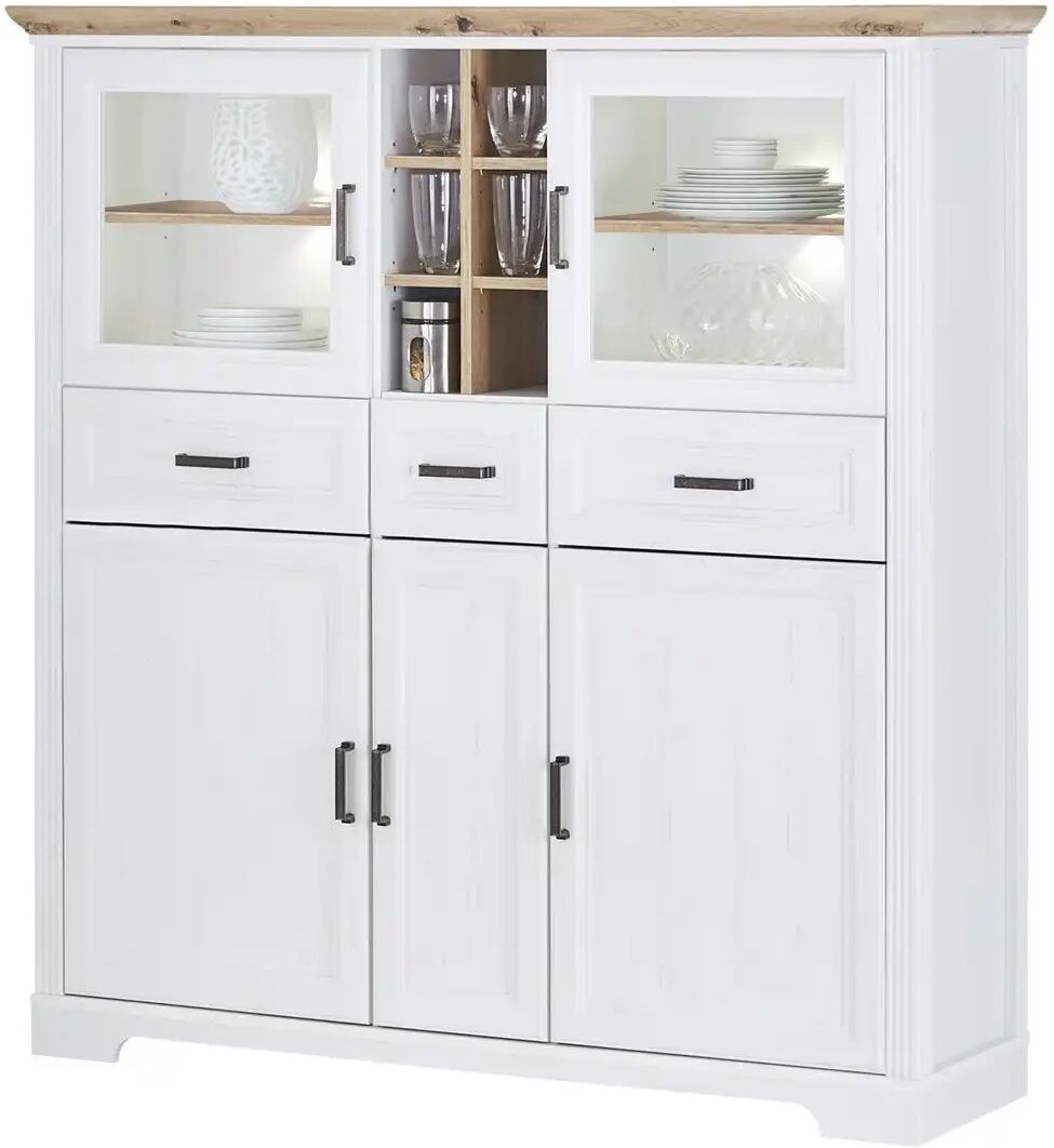 Höffner Highboard  Varese ¦ weiß ¦ Maße (cm): B: 143 H: 150 T: 42