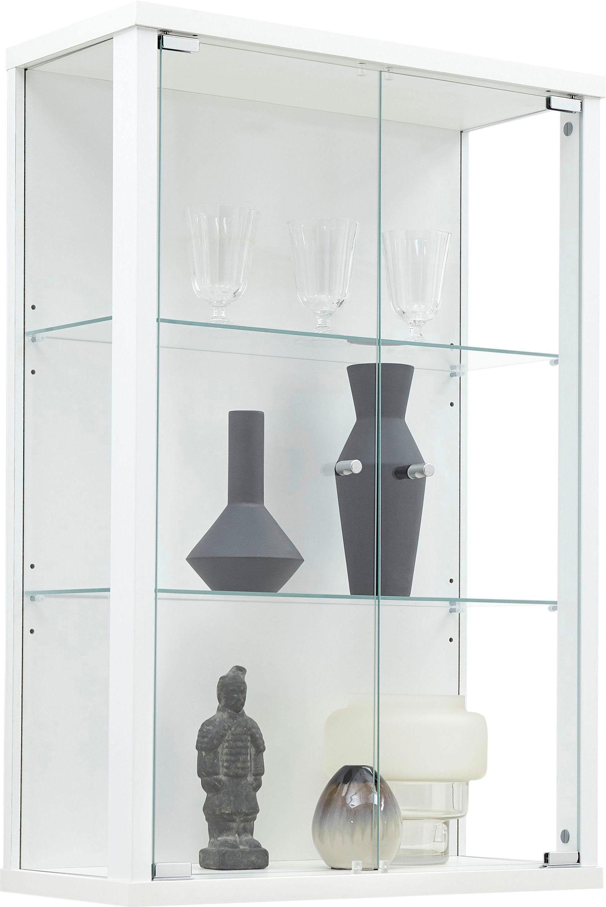 Vitrine FIF MÖBEL "OPTIMA" Schränke Gr. B/H/T: 56 cm x 82 cm x 25,2 cm, weiß Vitrinen mit einer Höhe von 82 cm