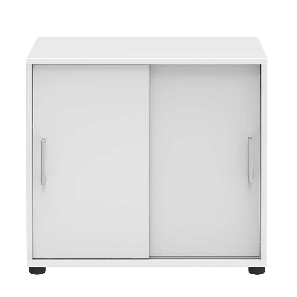 Pharao24.de Schiebetüren Büroschrank in Weiß 80 cm