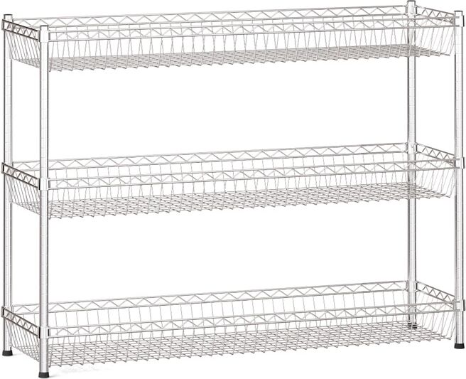 B2B Partner Drahtregal mit körben, 900 x 1200 x 350 mm, 3 ablagen