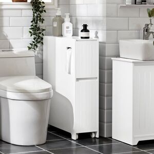 SoBuy Toiletpapirholder Toiletrulleholder Toilet opbevaring Stativ BZR111-W