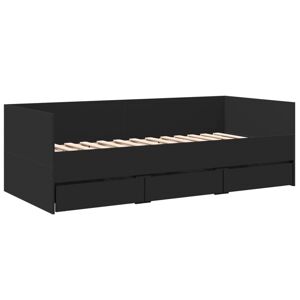 vidaXL daybed med skuffer 75x190 cm konstrueret træ sort