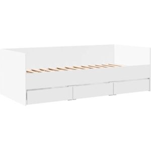 vidaXL daybed med skuffer 75x190 cm konstrueret træ hvid