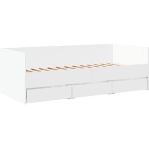 vidaXL daybed med skuffer 90x200 cm konstrueret træ hvid