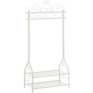 Songmics vintage tøj står og rack med tøjskinne og 2 metalhylder 92 x 41 x 173 cm (w x d x h) fløde